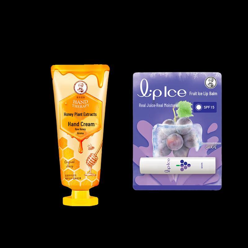 Mentholatum Honey Hand Cream & Fruity Lip Balm Duo Set