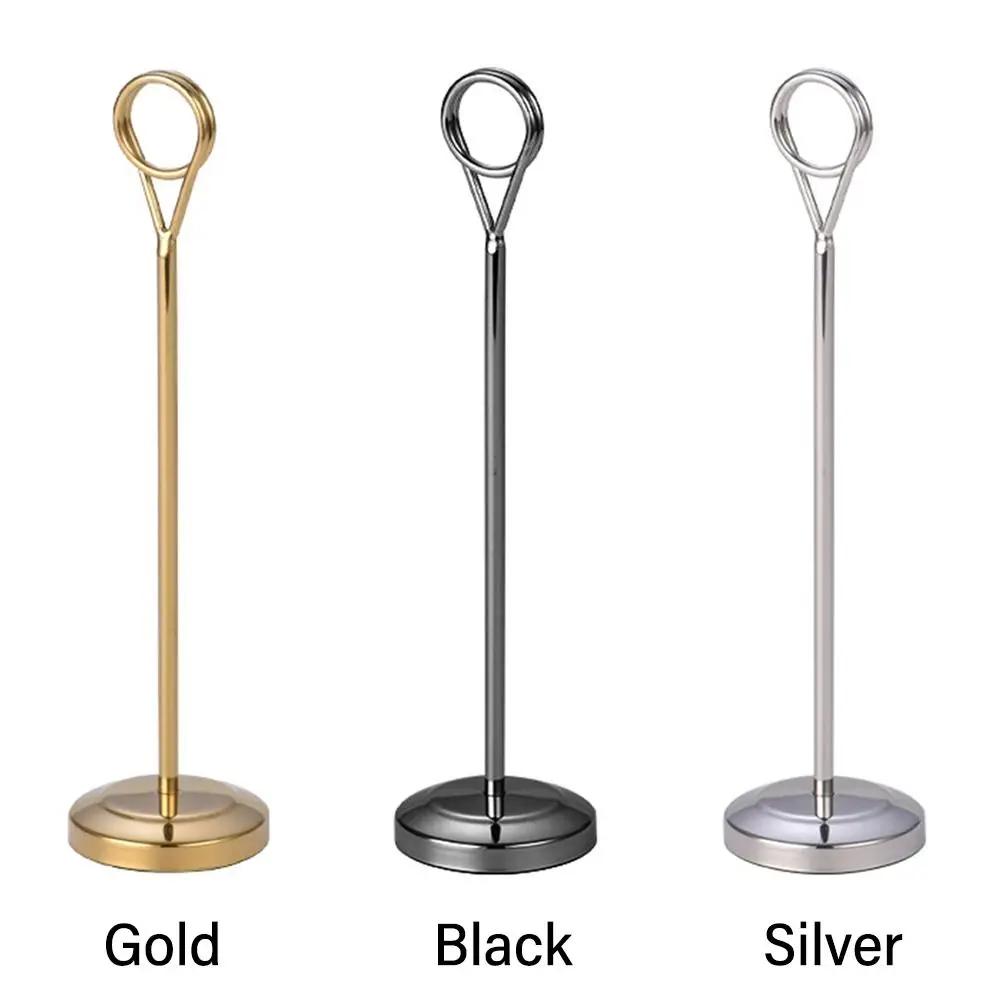 Stainless Steel Number Holder Desktop Party Supplies Paper Stand Note Clamp Photo Clip Card Holder