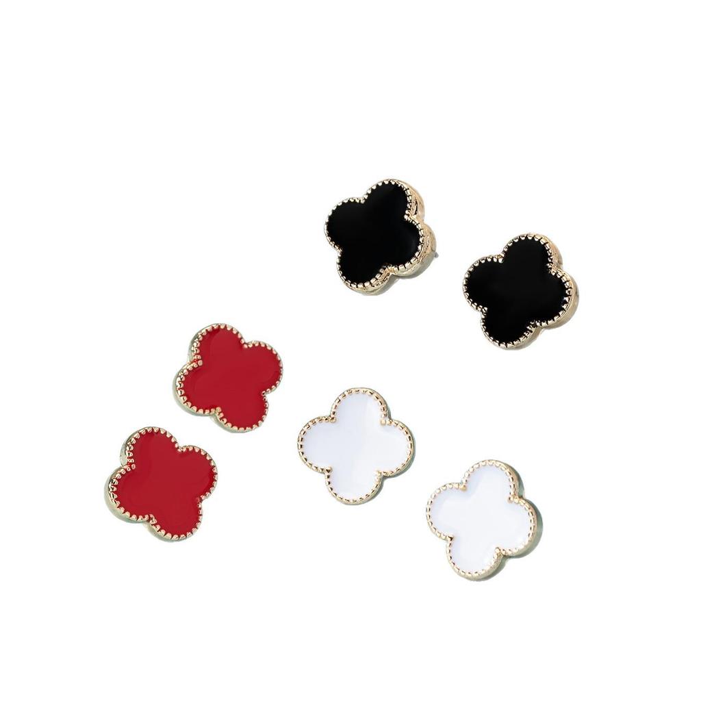 Europäischer & Amerikanischer Luxus Vielseitige High-End Ohrringe mit vierblättrigem Kleeblatt