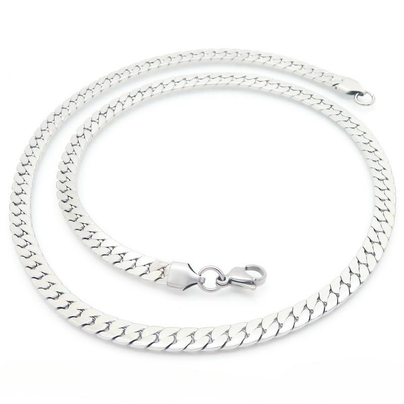 

Модное и высококачественное ожерелье из змеиной кожи, универсальное, темпераментное, зашифрованное, плоское, для мужчин и женщин 6MM+55CM