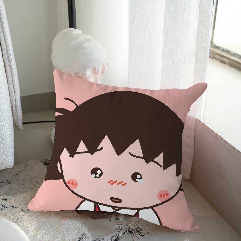 Chibi M-Maruko Chan Pillow Anime Pillow Sofa Bed Head Pillow Cover Cushion Cover 45x45 Cm Fashion