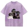 Cool Teddy Dog T Shirts Unisex Washed Tees Men Women Fashion Casual Short Sleeve T-shirts Cotton Oversized T-shirt