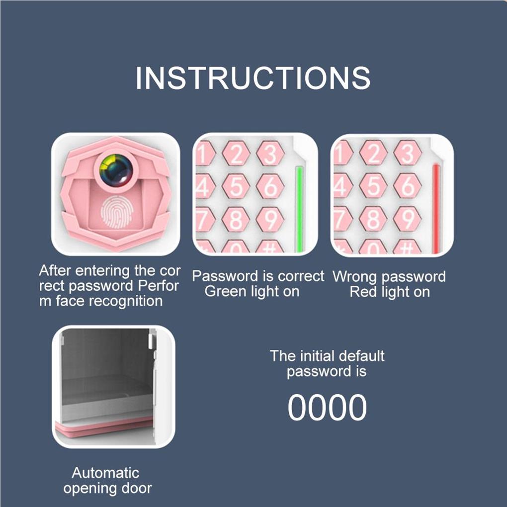 Caixa eletrônico de reconhecimento facial Caixa de depósito de impressão digital Banco eletrônico infantil Caixa de depósito de dinheiro Caixa de depósito com trava de senha