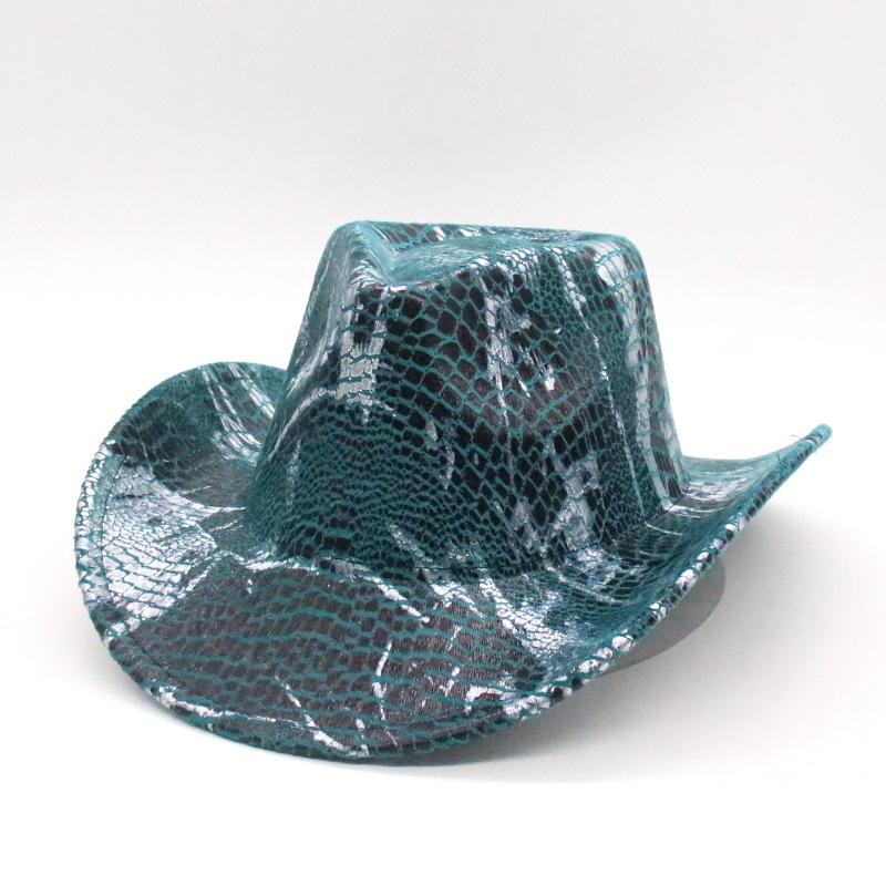 Party Prom Hat Halloween Party Snakeskin Symphony Cowboy Hat, Composite Pearlescent Cowboy Hat, Western Fantasy Bride Price