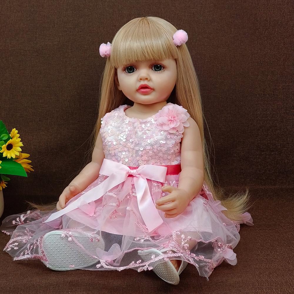 Realistic 55cm Full Enamel Baby Girl Doll Toy