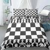 Chess Board Duvet Cover Set 3D Print International Chess Black White Comforter Cover For Boys Girls Polyester Bedding Set