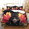 French Bulldog Bedding Duvet Set Quilt Cover Set Bedspread Bedroom with Pillow Cases With Zipper Closure Microfiber Bedding Set