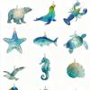 2026 Christmas Calendar Advent 2D Acrylic Sea Animals Ornament 24 Flat Days Countdown Calendar To Christmas Toys Pendant decor