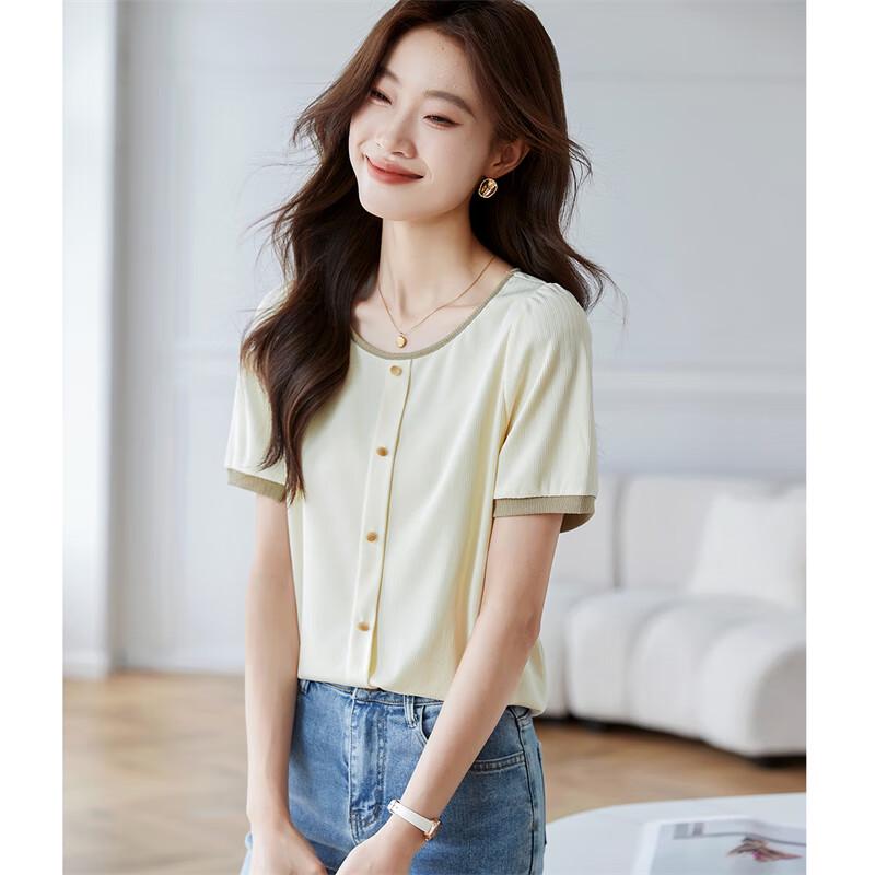 Women s Lightweight Textured Short Sleeve T-Shirt L