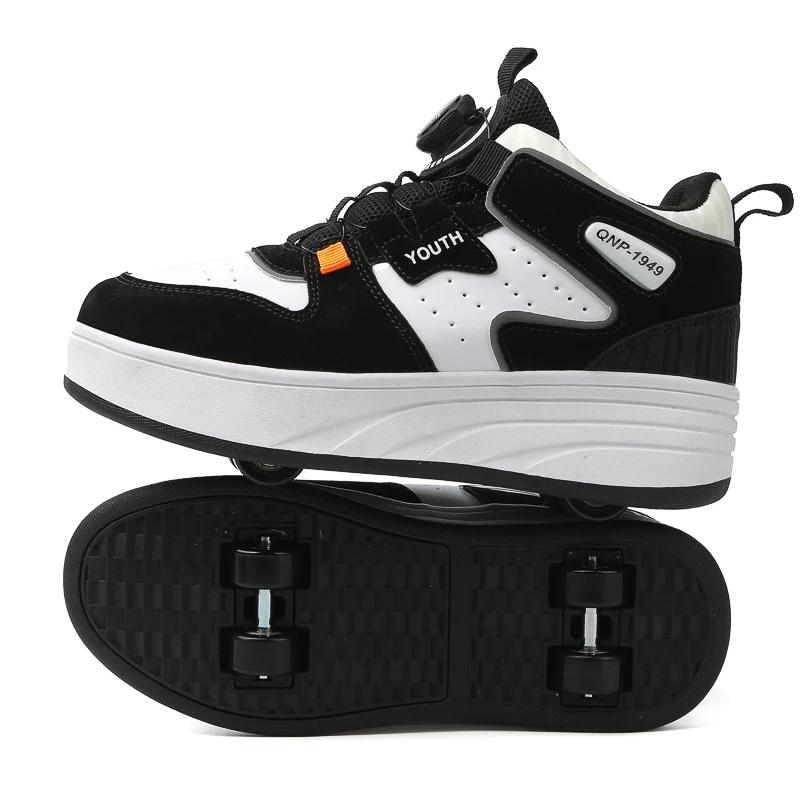 Students children's shoes four wheel light shoes Boys invisible roller shoes large size outdoor sports walking  women