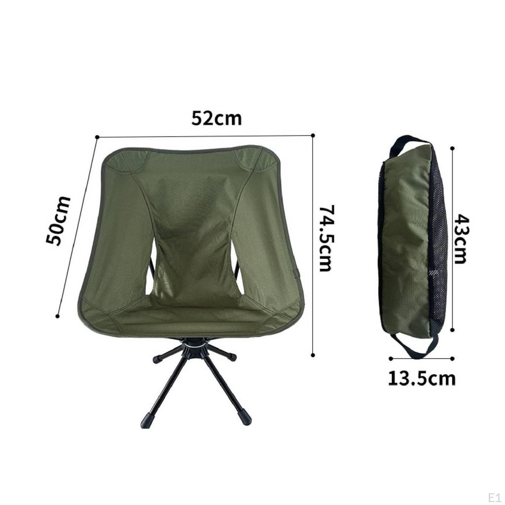 Folding Moon Chair Lightweight Swivel Camping Compact Black