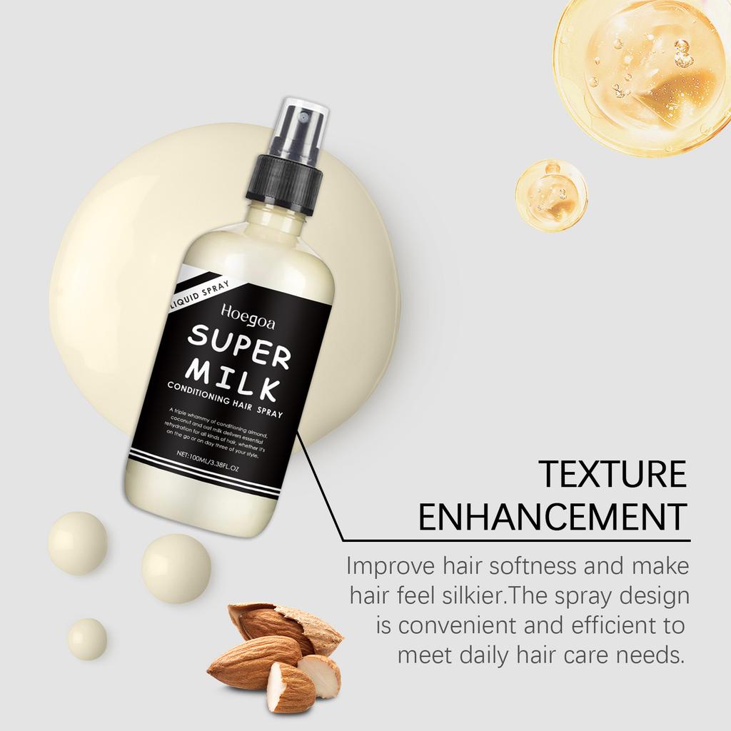 Hoegoa Super Milk Hair Spray, Super Milk Hair Primer, Smooth Conditioner for All Hair Types (100 Ml)