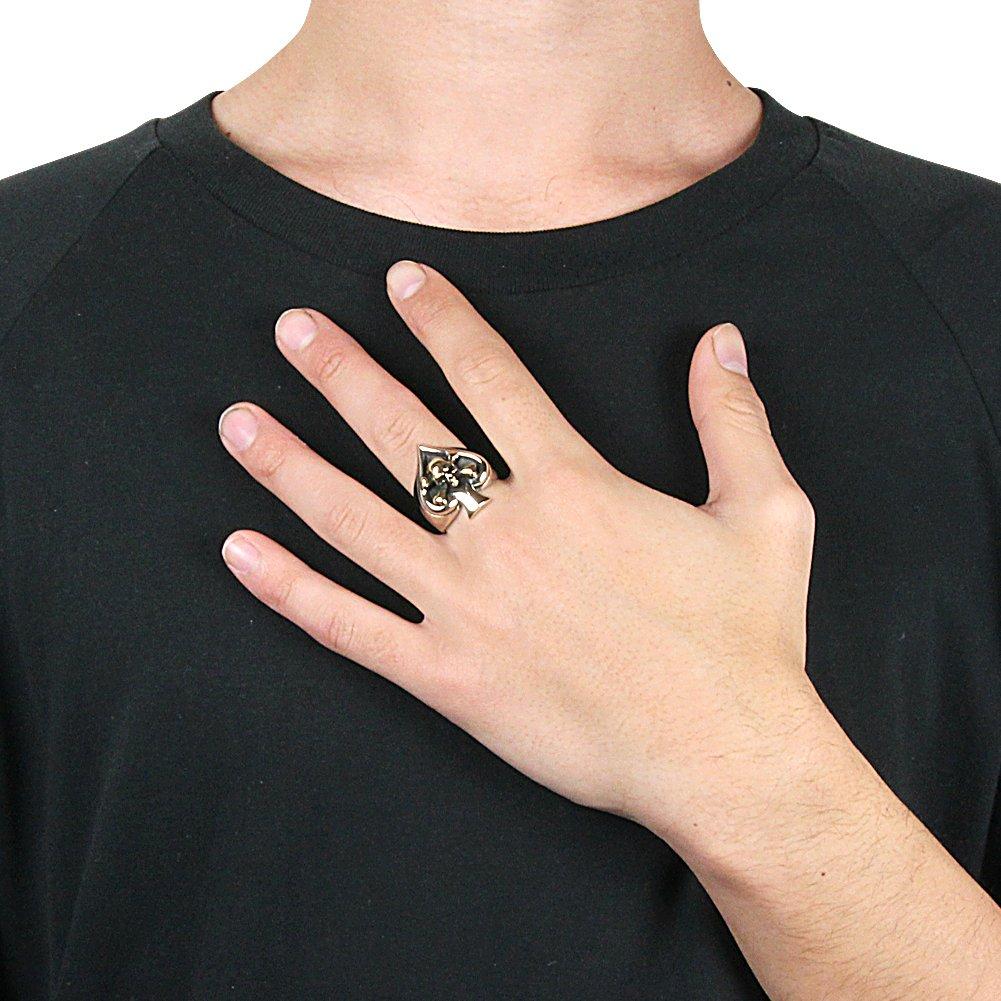 Spaten-Knochenring aus Metall, gekreuzt, r5017-21 [Cenote] [weißes Accessoire] Nr.