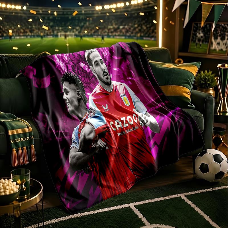 Aston Villa Fc Crest Throws Blanket Flannel Blankets Plush for Couch Bed Gifts for Men Women Travel picnic blanket Christmas fan gifts