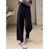 Black Straight-Leg Casual Pants for Women, Summer Thin Style, Plus Size, Loose Fit, Slimming, Pear-Shaped Body, Wide-Leg Sports Sweatpants