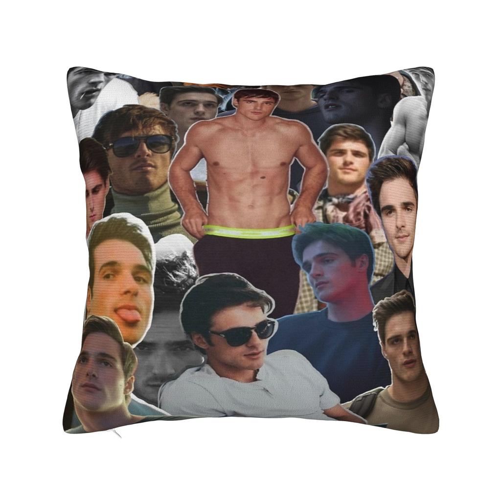 Vintage Jacob Elordi Australian Actor Pillow Cover Novelty Pillow Case For Chair Sofa Home Decor Comfy Pillowcases Birthday Gift