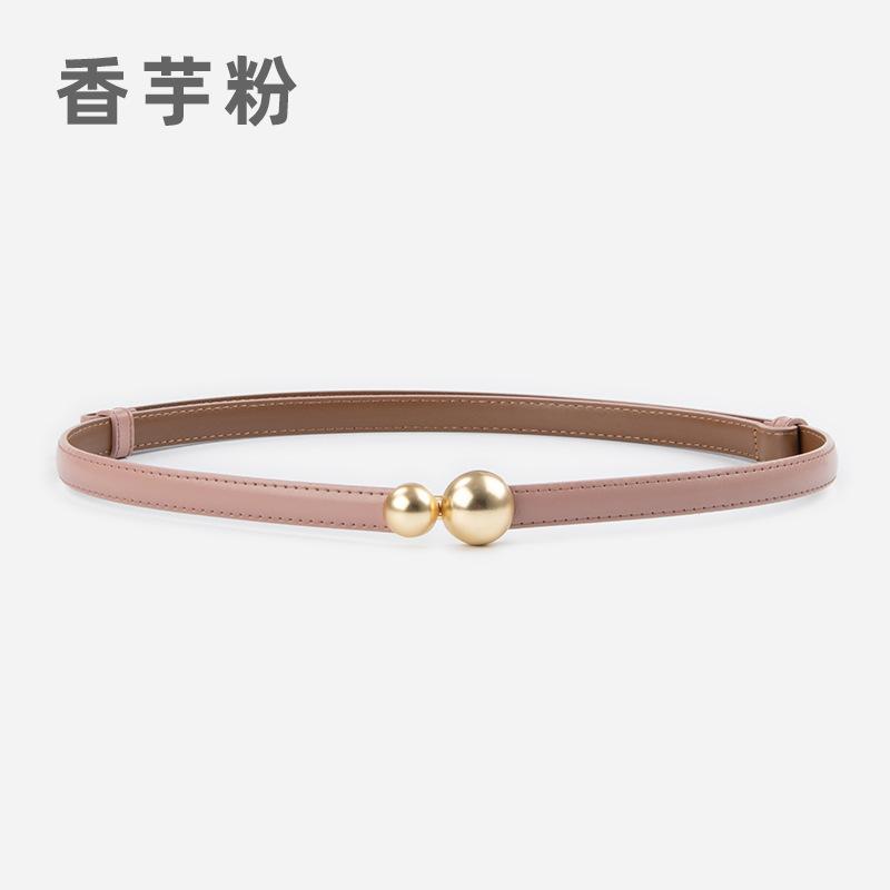 Buckle Women'S Belt Genuine Leather Women'S Belt Cowhide Waist Thin Women'S Belt Decorative Women'S Style