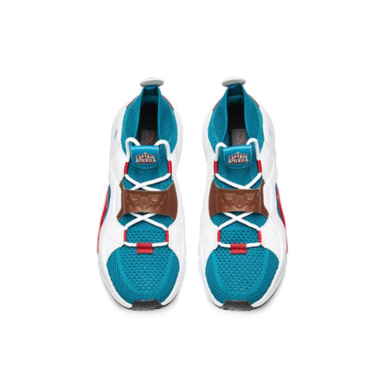 MARVEL X Anta Extensions Cushioning Wear-Resistant Rebound Mid-Top Running Shoes Men's Blue White Sneakers
