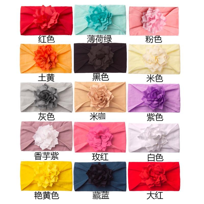 New flower soft baby headscarf, cute and comfortable solid color baby fontanelle headband, children's accessories