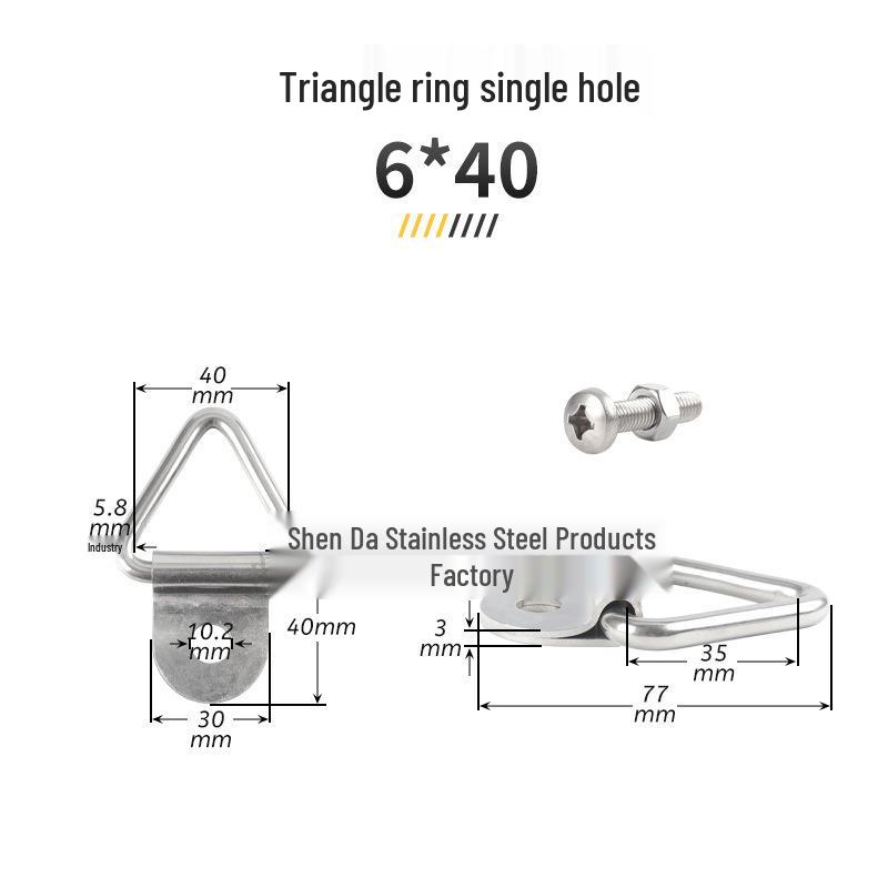 304 Stainless Steel Triangle, D-Ring, and Square Ring Buckle Hook for Truck Trailer Straps