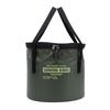 Cloth Folding Bucket with Mesh Pouch Portable Draining Basket Water Container for Outdoor Camping Fishing Car Washing