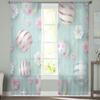 Easter Egg Flowers Are Pink Blue Tulle Curtains For Living Room Bedroom Voile Sheer Curtain Window Home Decor Drapes