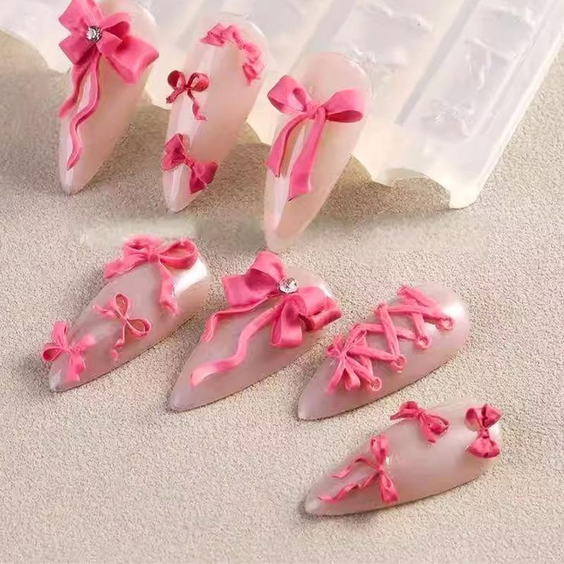 3D Bowknot Silicone Molds Nail Art Mould Stencils Bows Nail Molds Nail Art Decorations Manicure Template Tools