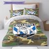 Canterbury Bulldogs Pattern Bedding Set Quilt Cover Pillowcase Home Decor Gift (1 * Duvet Cover + 2 * Pillowcase, Without Core)