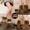 Cm Thick Sole Height Increase Two Wear Snow Boots Women's Winter New Velvet Warm Short Boots Cute Fluffy Cotton Shoes