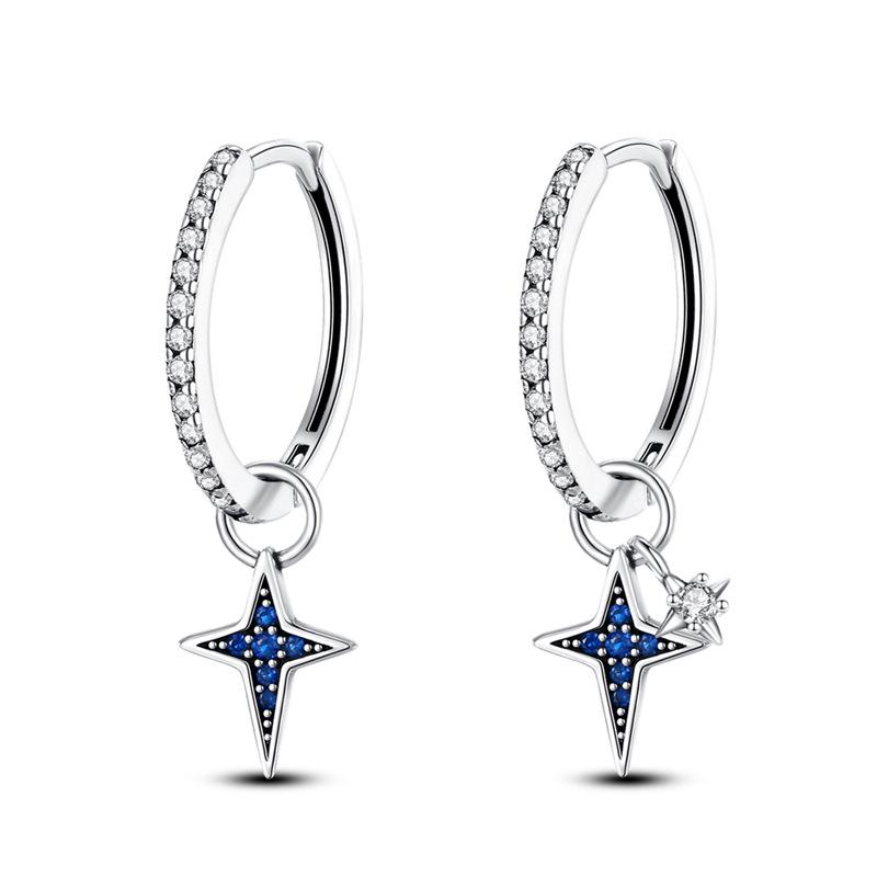 Earrings 9 Sterling Silver Premium Atmospheric Simple Star Charm Earrings