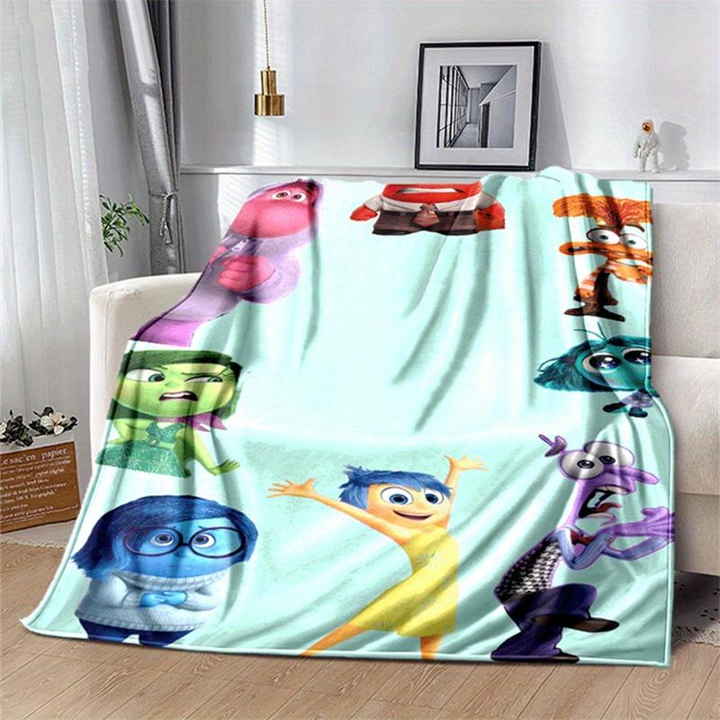 

1pc Inside Out Print Blanket, Cute Cartoon Design, Living Room Home Decoration Sofa Travel Soft and Cozy 130cmx150cm