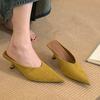 Pointed Toe Women Slippers High Heels Luxury Dress Mules Shoes Sexy Pumps 2025 Summer Elegant Designer Zapatos De Mujer