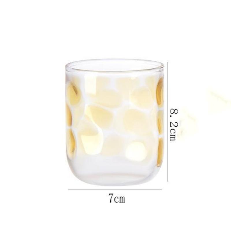 BRCreative Polka Dot Glassware Juice Red Wine Glasses Drinking Glasses Rise-and-fall Wave Points Coffee Mug Cocktail GlassEY