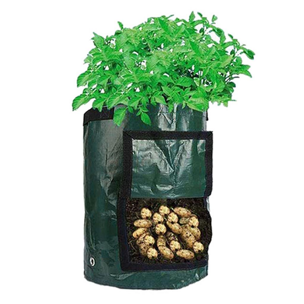 4pcs Garden Planting Bags with Viewing Window Reusable Grow Sacks for Potatoes Tomatoes Practical Plant Containers