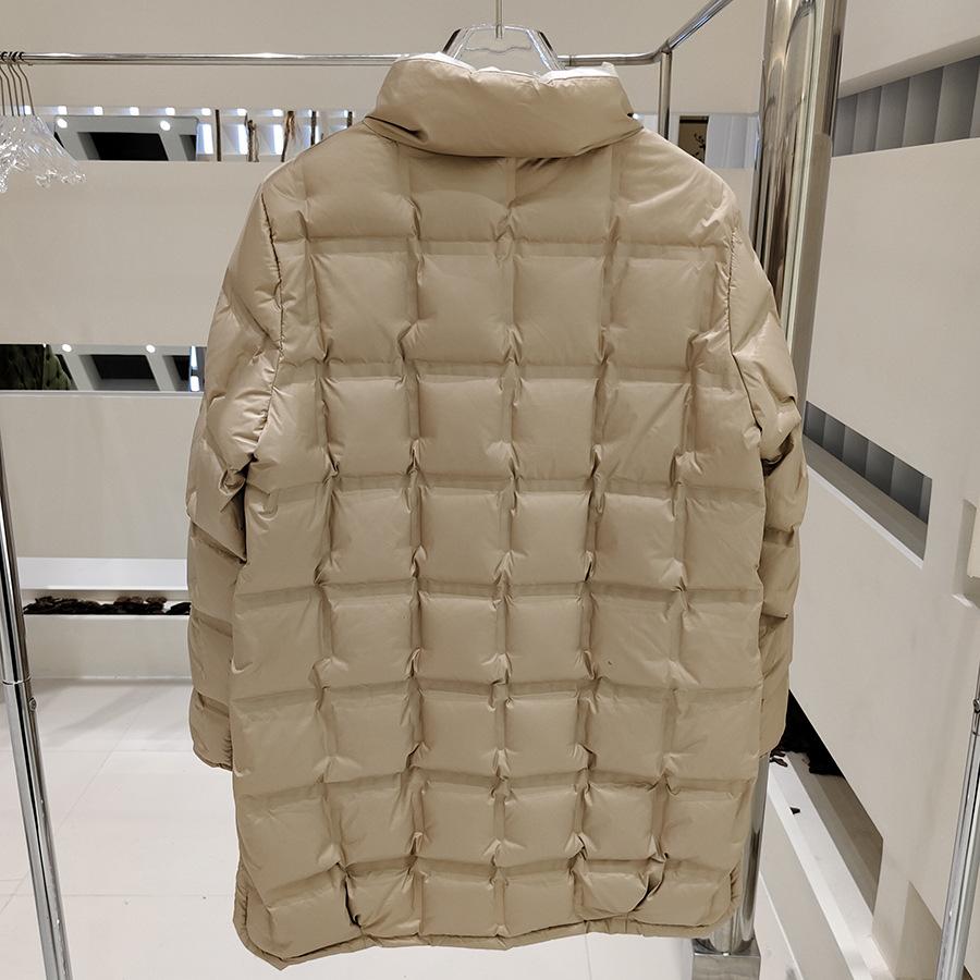 Autumn and Winter New Fashion Stand-up Collar Double-sided Wear Pressed Rubber Double-breasted Down Jacket Women's Medium and Long Winter Coat Tide