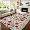 Magnolia Flower Bird Chinese Style Area Rug Ink Painting Art Carpet Floor Rug for Living Room Bedroom Apartment Decoration Gift