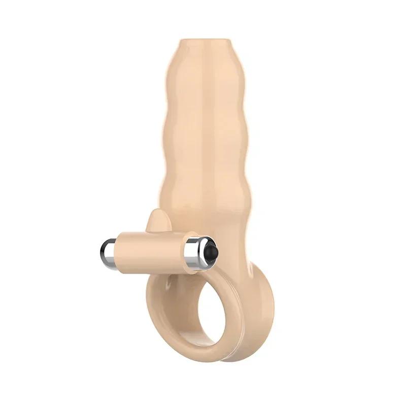 SCRealistic Penis Extender Sleeve Cover Header Case Reusable Condom Delay Ejaculation Dick Enlargement Extension Men Male Sex To