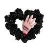 Halloween Black Crow Horror Wreath Creative Purple Rose Simulation Rattan Garland Door Hanging Decorations