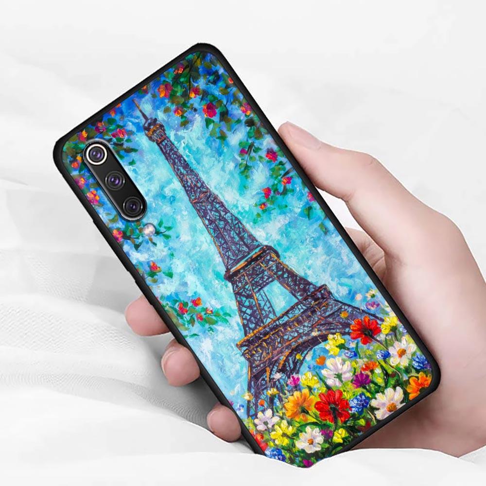 Kočka Van Gogh Hvězdná noc Olejomalba Měkké pouzdro Pro Xiaomi Mi 9 9se 8 10 10T A2 Lite 10S 9T CC9 Note 10 Pro 9Lite Kryt Fundas