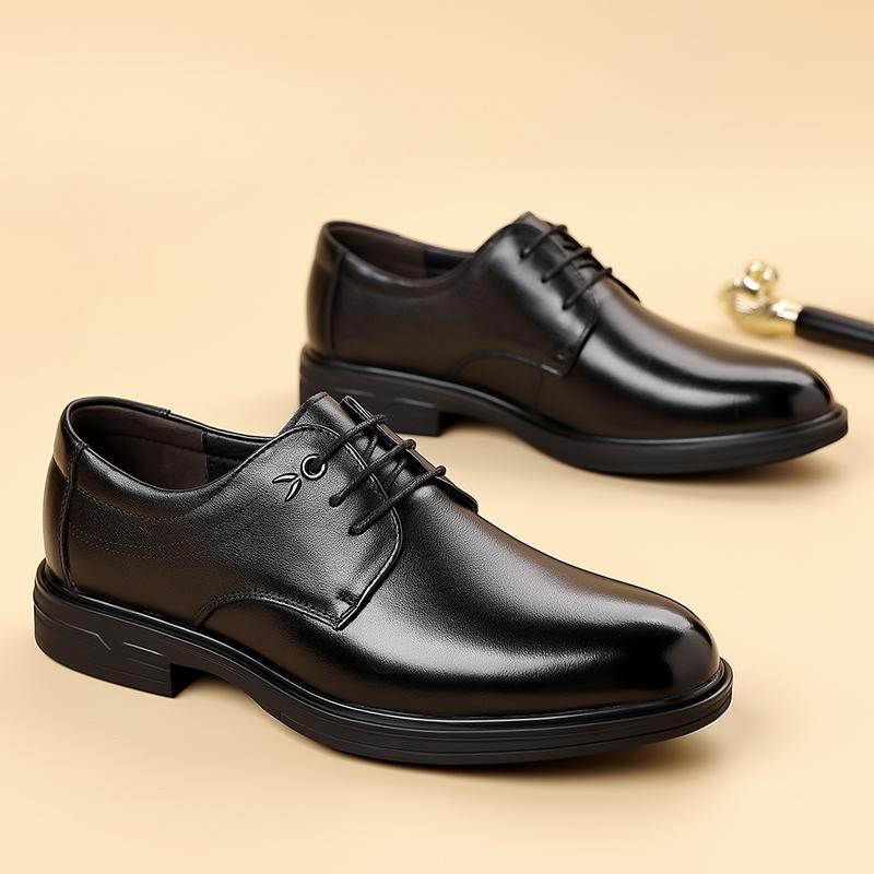 Fashion Outdoor Walk Flats Classic Men's Casual Leather Oxfords Shoes Lace Up Business Formal Dress Footwear Lace Up Male Derby Shoes
