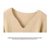 2026 Women's V-neck Cashmere Sweater: Autumn/Winter Long Sleeve Knitwear, Slimming Solid Color Base Layer.