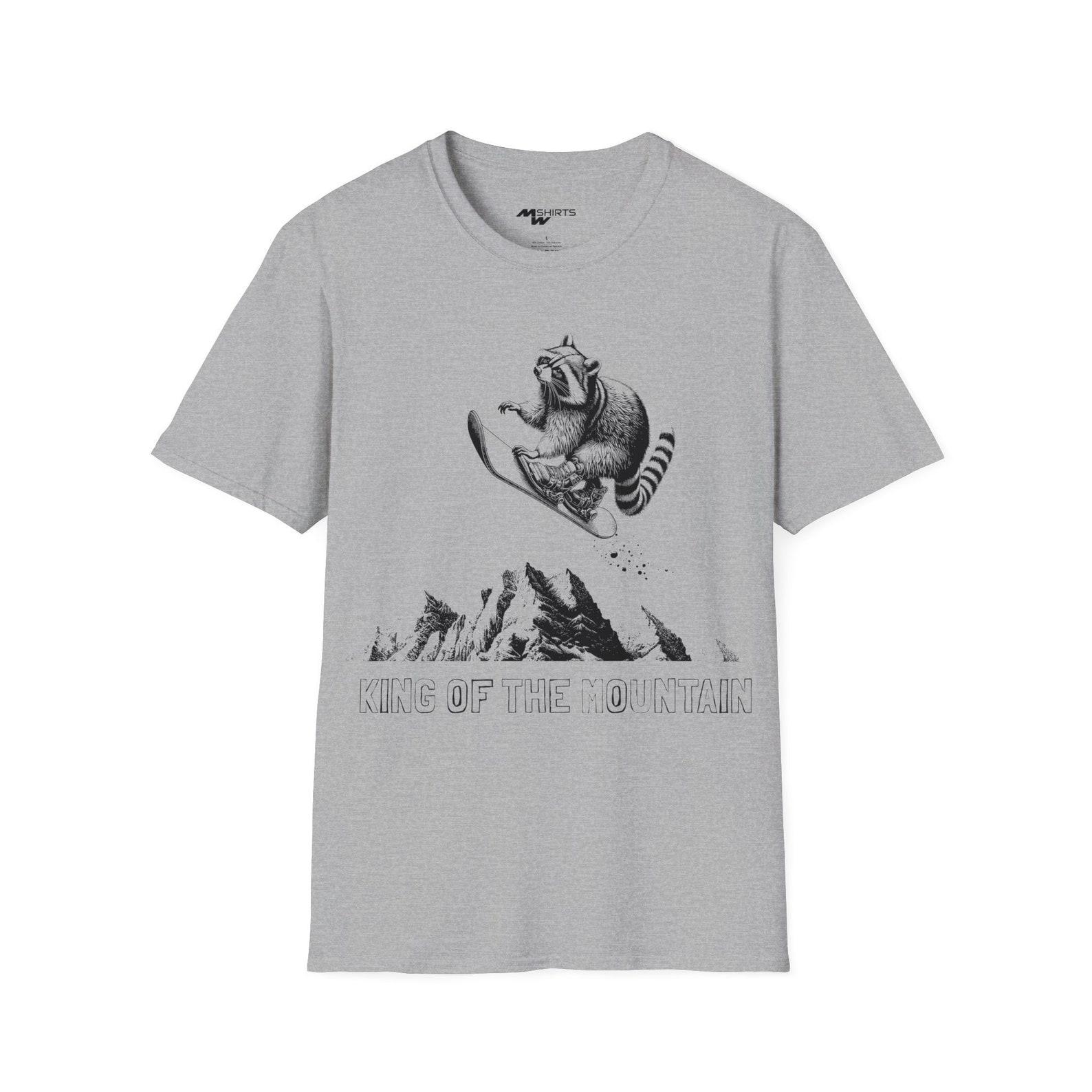 Raccoon Rider Tee - Sly Slopes and Snowy Adventures/ Unisex Softstyle T-Shirt XL