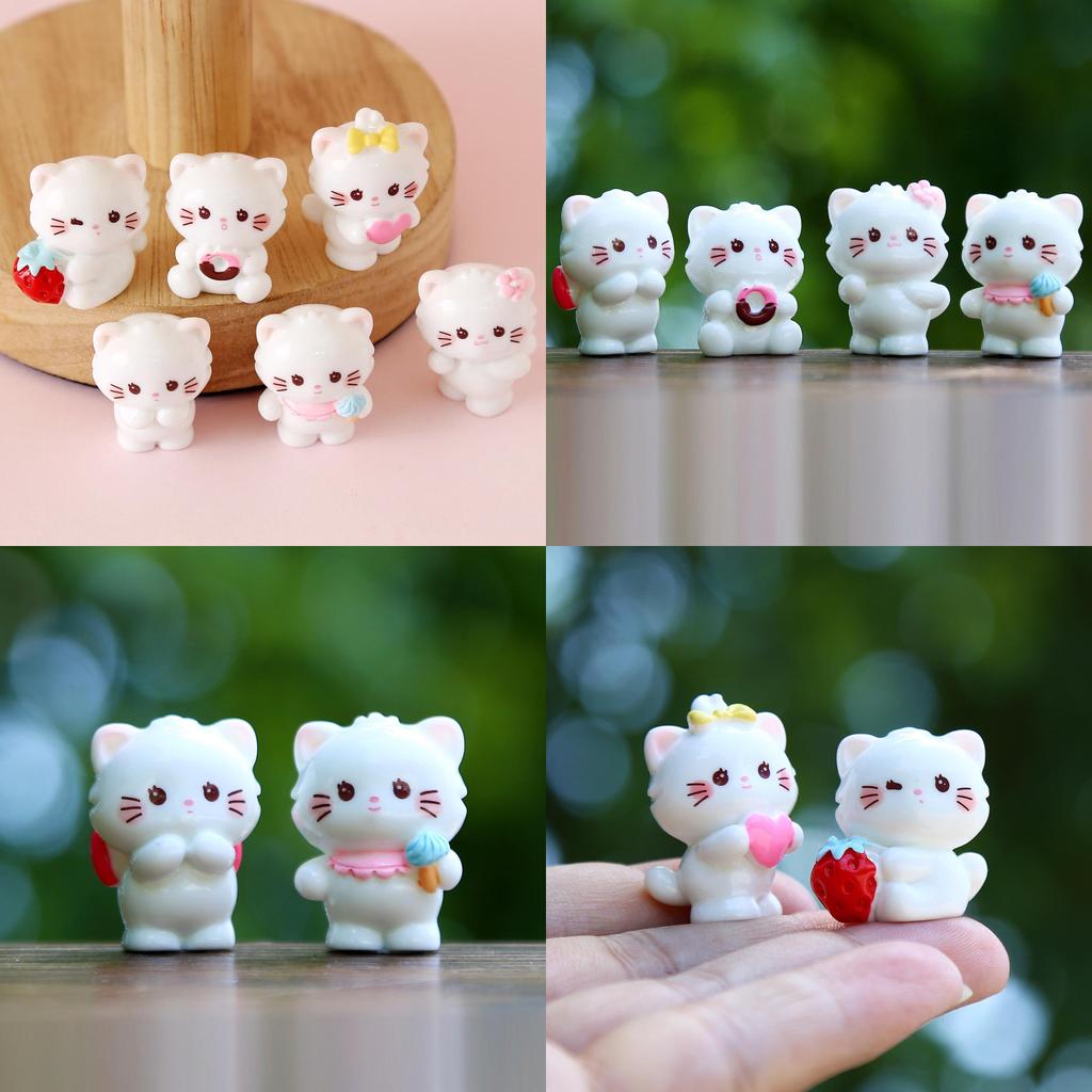 Resin Cat Miniature Collectible Figurine With Diy Landscape Decor For Kids And Adults