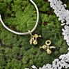 Authentic Original Copper Metal Gold Football Trophy Pendant Bead Component Necklace Star Lantern Woman's Bead Component Compatible With Bracelet