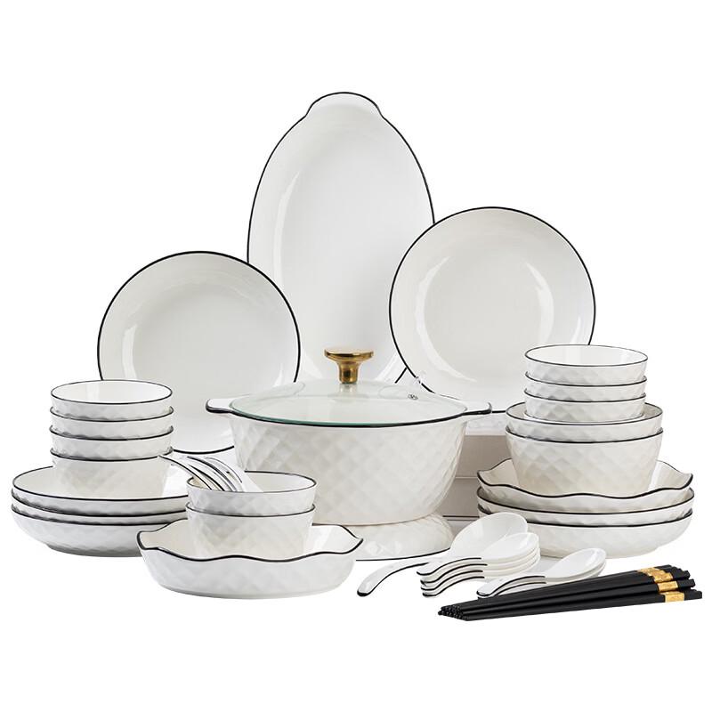Xihe European Style 51-Piece Bone Porcelain Dinnerware Set