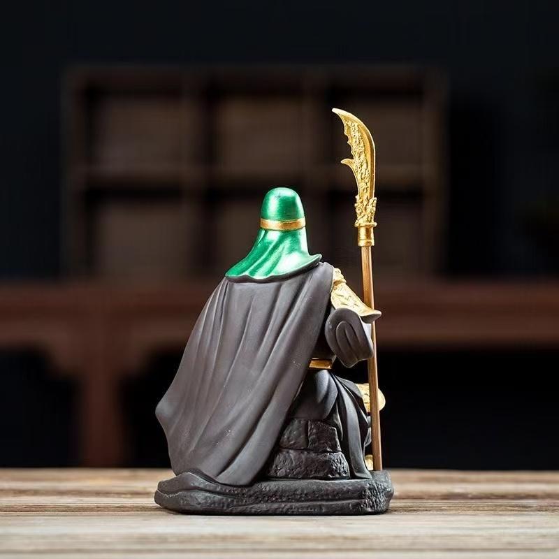 Ceramics God of WealthGuan Gong sculptures and figurines Chinese historical figures Home Room Office Wealth Luck Feng Shui Decor
