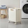 Foldable Laundry Basket with Wheels Large Capacity Rolling Cart Space Saving Household