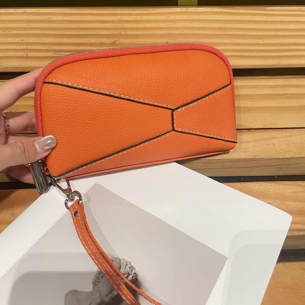 Genuine Leather Women's Wristlet Clutch Handbag & Card Holder