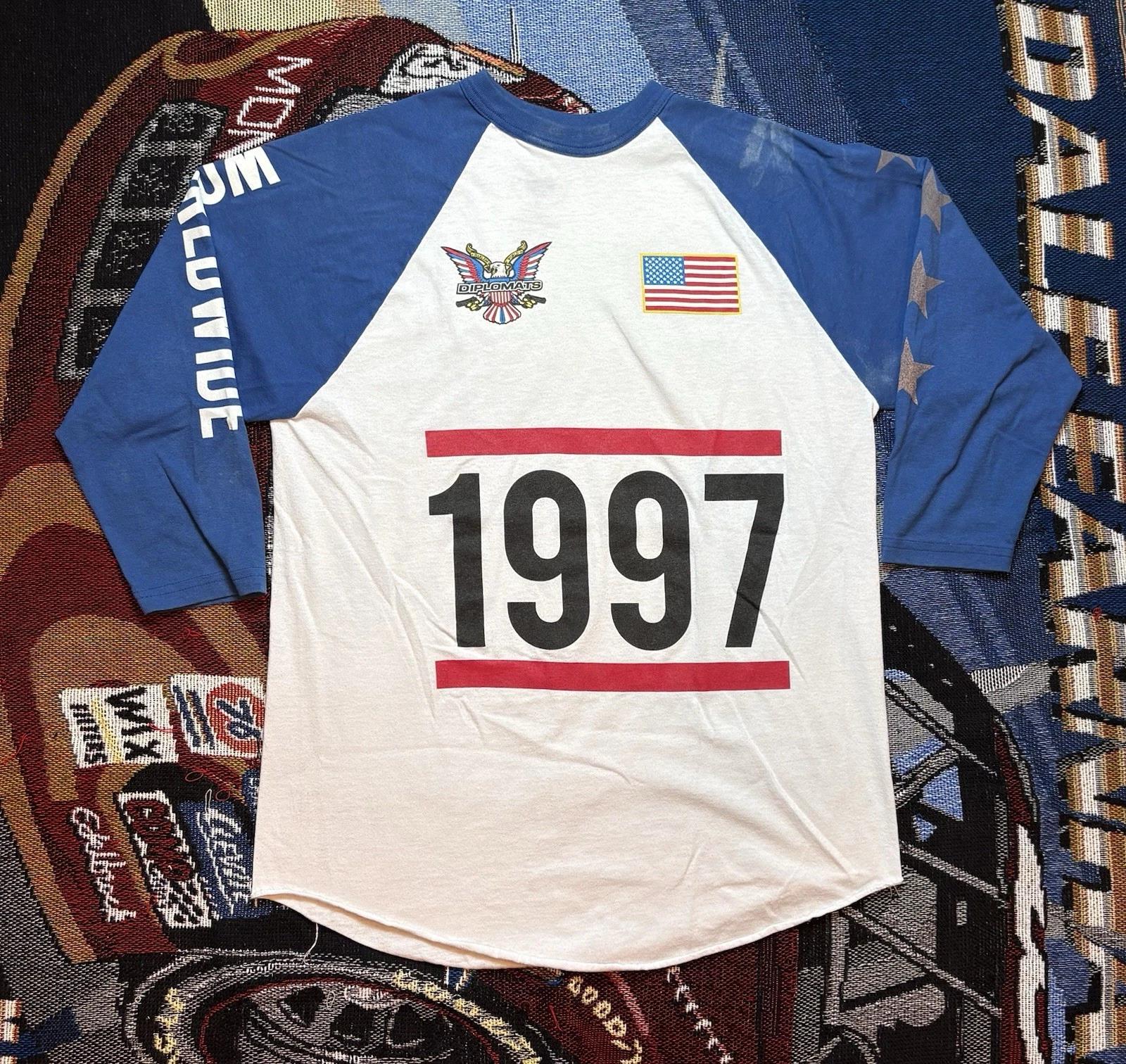 Dipset Shirt Diplomats Rap Hip Hop Group Men’s Large 3/4 Sleeve Baseball Style XL