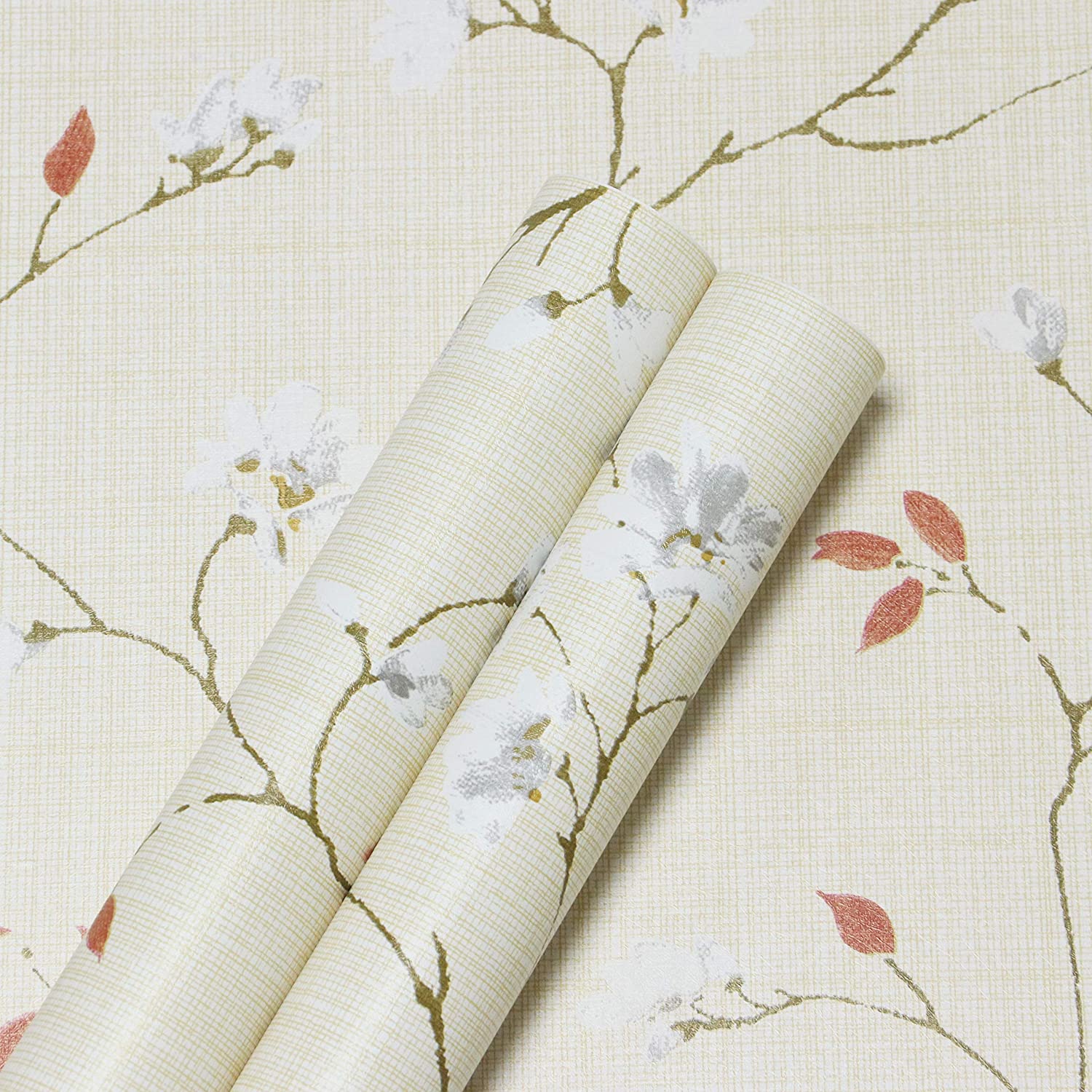 

Цветочные обои самоклейка Желтые обои Decoral Водонепроницаемые виниловые обои Контактная бумага для декора стен 1mx45cm